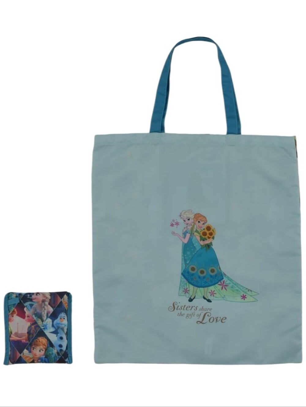 Disney Frozen Anna Elsa Olaf Foldable Eco Shopping Tote Bag Japan